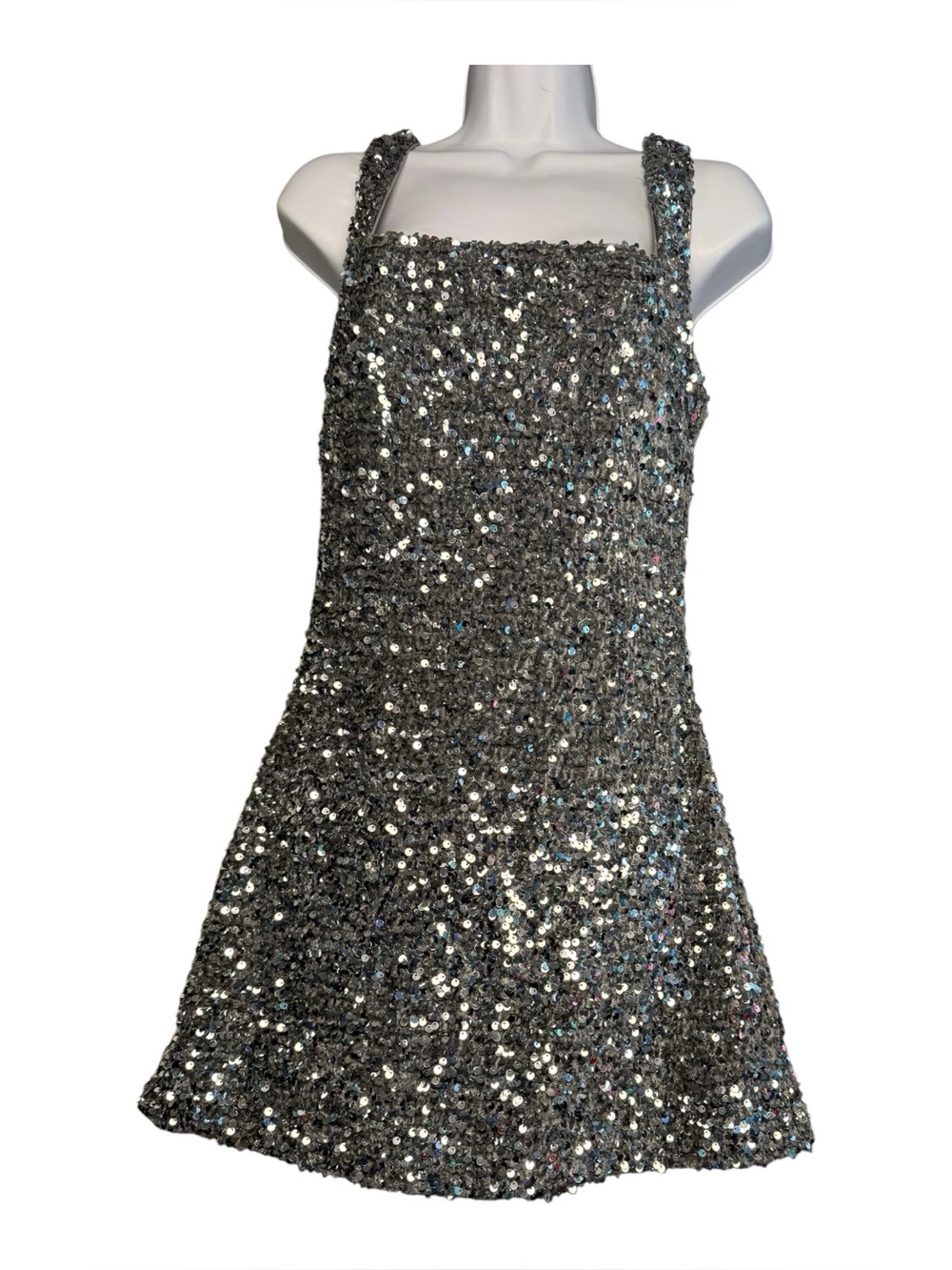Princess‎ Polly Miss Me Sequin Silver Party Club Mini Formal Dress Size 6 - Picture 2 of 8
